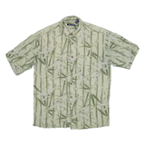 PURITAN Mens Hawaiian Shirt Green Floral M