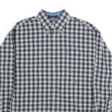TOMMY HILFIGER Mens Shirt Blue Check Long Sleeve L