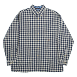 TOMMY HILFIGER Mens Shirt Blue Check Long Sleeve L