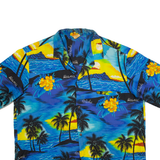 CREATION HAWAII Mens Hawaiian Shirt Blue Floral XL