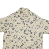MORRO BAY Mens Hawaiian Shirt Cream Viscose Floral XL