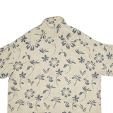 MORRO BAY Mens Hawaiian Shirt Cream Viscose Floral XL