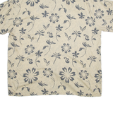 MORRO BAY Mens Hawaiian Shirt Cream Viscose Floral XL