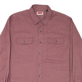 WRANGLER Mens Plain Shirt Maroon Long Sleeve L