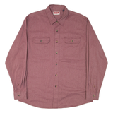 WRANGLER Mens Plain Shirt Maroon Long Sleeve L