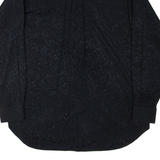 PLOT Mens Shirt Black 90s Floral Long Sleeve S