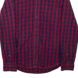TOMMY HILFIGER Mens Shirt Maroon Check Long Sleeve M