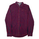 TOMMY HILFIGER Mens Shirt Maroon Check Long Sleeve M