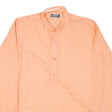 LORD ASTON Mens Plain Shirt Orange 80s Long Sleeve S