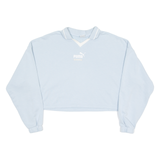 PUMA Cropped Womens Sweatshirt Blue Collared XS