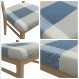 Anyseat Beige Light Blue Simple Pattern Print Chair Cover – Stretch Washable Removable Seat Cover for Dining & Kitchen