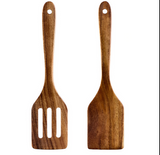 Anygleam Wood 2pcs Kitchen Spatula Food Kitchen Tableware