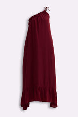 One-shoulder Maxi dress in Burgundy