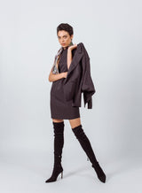 Luxe Wool Mini Dress – Elegant Women’s Winter Dress