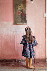 Dress Lara - Charcoal Wildflowers