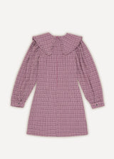Women checked mini dress - Mauve