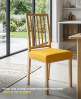 Anyseat Plain Yellow Stretch Chair Cover – Washable, Removable Dining & Kitchen Seat Protector