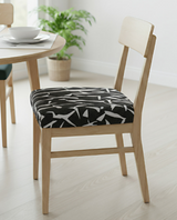 Anyseat Black and White Crack Linear Print Chair Cover – Stretch Washable Removable Seat Cover for Dining & Kitchen