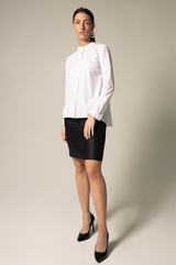 Stylish Pleated Blouse in White – Women’s Elegant Top
