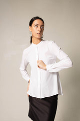 Stylish Pleated Blouse in White – Women’s Elegant Top