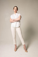 Classic Linen White Blouse – Women’s Elegant Linen Top