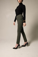 Olive Skinny Pants Womens Trousers