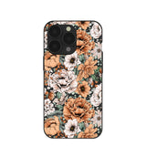 Black Peachy Peonies iPhone 13 Pro Case