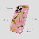 Bubblegum Pink Pickle Party iPhone 15 Pro Case