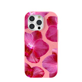 Bubblegum Pink Pink Orchids iPhone 15 Pro Case