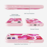 Clear Pink Orchids iPhone 17 Case With Petal Pink Ridge (MagSafe included)