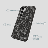 Black Play Sketch Samsung Galaxy S25 Case