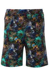 Relaxed Short with Pleats in Dark Nature