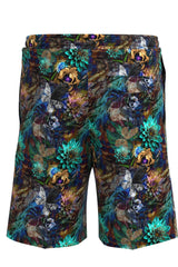 Relaxed Short with Pleats in Dark Nature