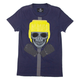MY BRAND Skull Rhinestones Mens T-Shirt Blue XL