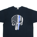 Punisher Skull Mens T-Shirt Blue XL