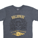 IDENTIC Devil's Highway Mens Biker T-Shirt Grey M