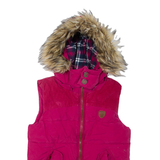 DIESEL Womens Puffer Gilet Pink Hooded S