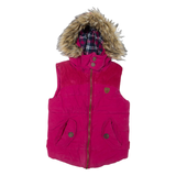 DIESEL Womens Puffer Gilet Pink Hooded S