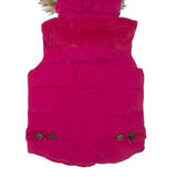 DIESEL Womens Puffer Gilet Pink Hooded S