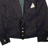 Mens Blazer Jacket Blue Viscose XL