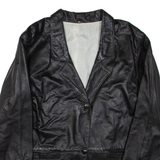 Womens Blazer Jacket Black Leather L
