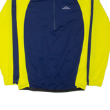 BIKEPULS Cycling Full Zip Mens Jersey Blue Long Sleeve 1/2 Zip XL