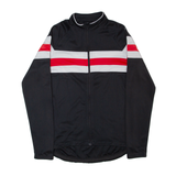 Cycling Full Zip Mens Jersey Black Long Sleeve M