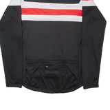 Cycling Full Zip Mens Jersey Black Long Sleeve M