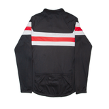 Cycling Full Zip Mens Jersey Black Long Sleeve M