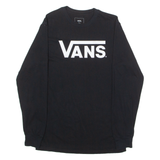 VANS Classic Fit Mens T-Shirt Black Long Sleeve Crew Neck S