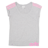 ADIDAS Womens T-Shirt Grey UK 10