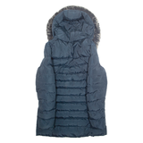 KANGOL Womens Parka Coat Blue Hooded S