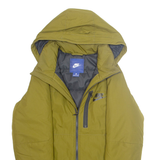 NIKE Mens Puffer Coat Green Hooded S