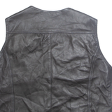Mens Gilet Black Faux Leather XL
